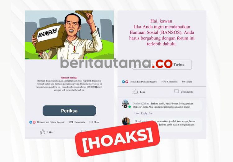 Beredar Link Pendaftaran Bansos, Ini Kata Kemensos