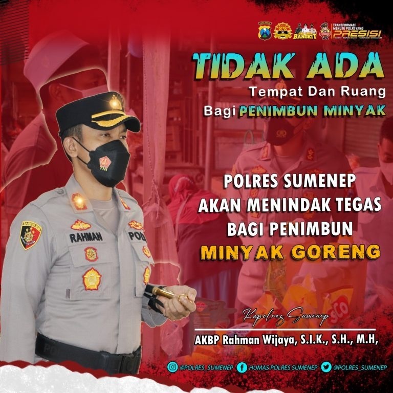 Polres Sumenep Akan Tindak Tegas Penimbun Minyak Goreng di Kota Keris