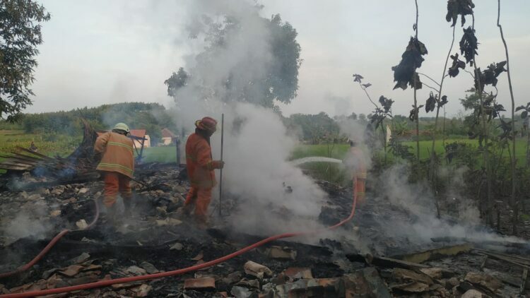 Diduga Korsleting Listrik, Rumah Singgah Perhutani Bojonegoro Ludes Terbakar