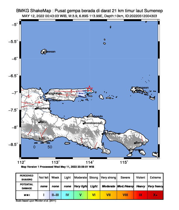 Gempa Bumi 3,9 M Guncang Kabupaten Sumenep, BMKG: Jangan Panik