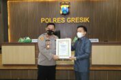 Wujudkan Pelayanan Publik yang Baik, Polres Gresik Diganjar Penghargaan Presisi Award