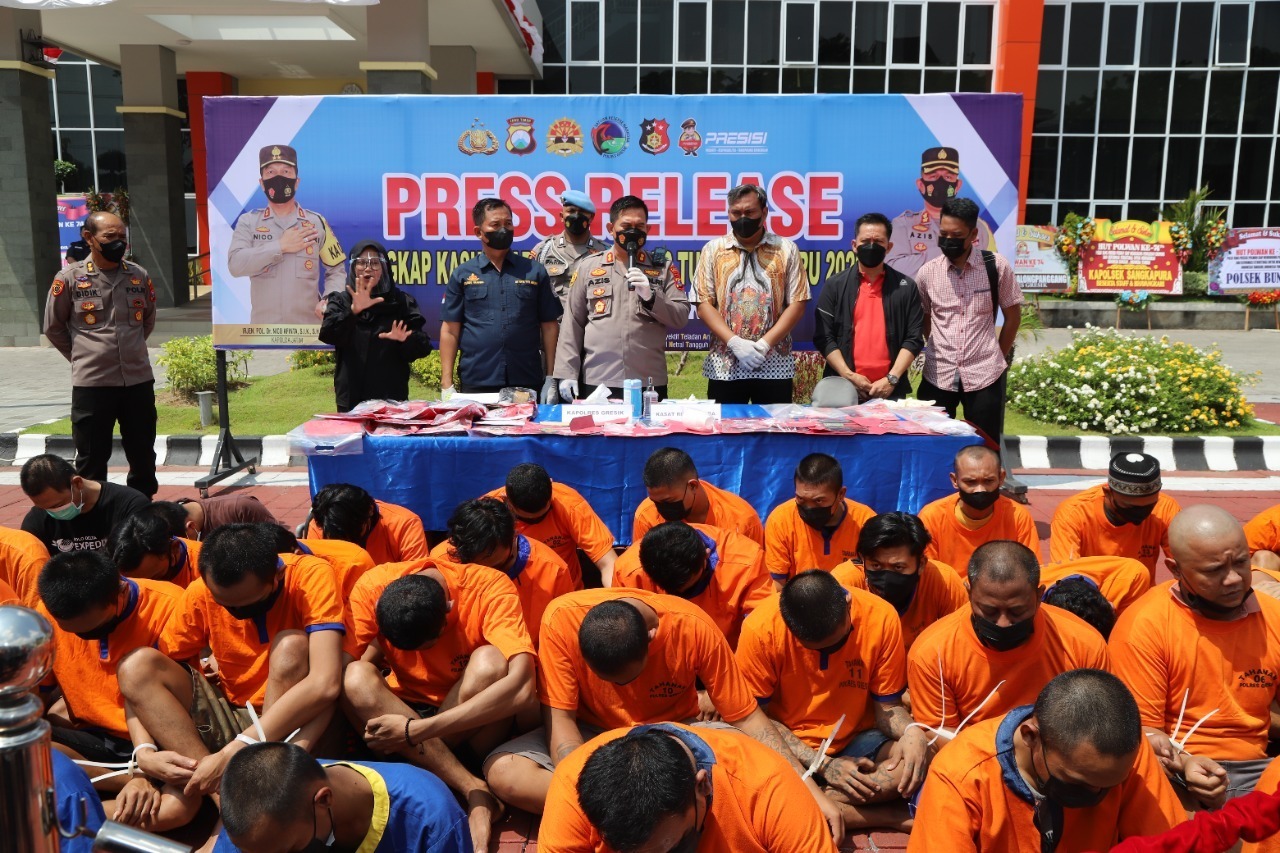 Operasi Tumpas Narkoba, Polres Gresik Ungkap 37 Kasus dan 49 Tersangka