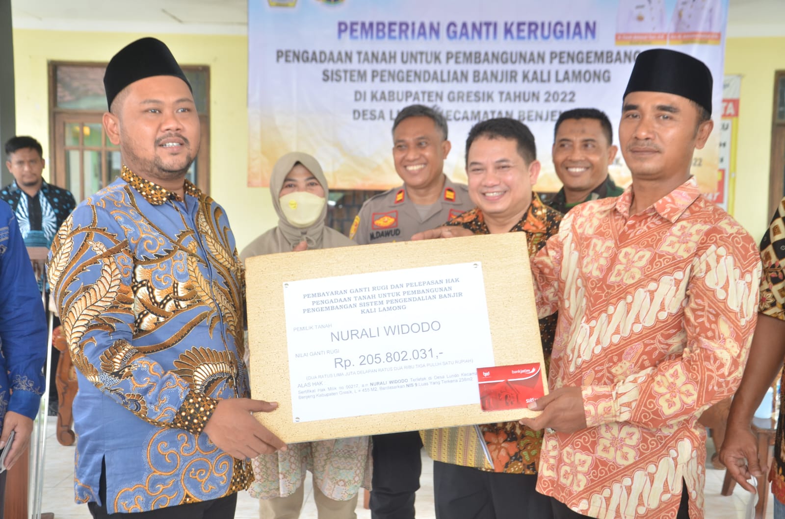 Pemkab Gresik Mulai Bayar Ganti Rugi Pembebasan Lahan Kali Lamong