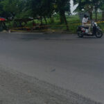 Ruas Jalan Kabupaten Gresik di Desa Morowudi Ambrol