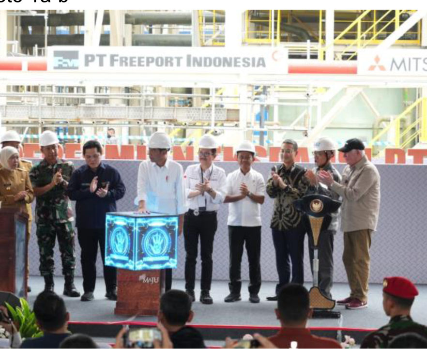 Jokowi Resmikan Proyek Ekspansi PT Smelting oleh PTFI  Rp 3,7 T