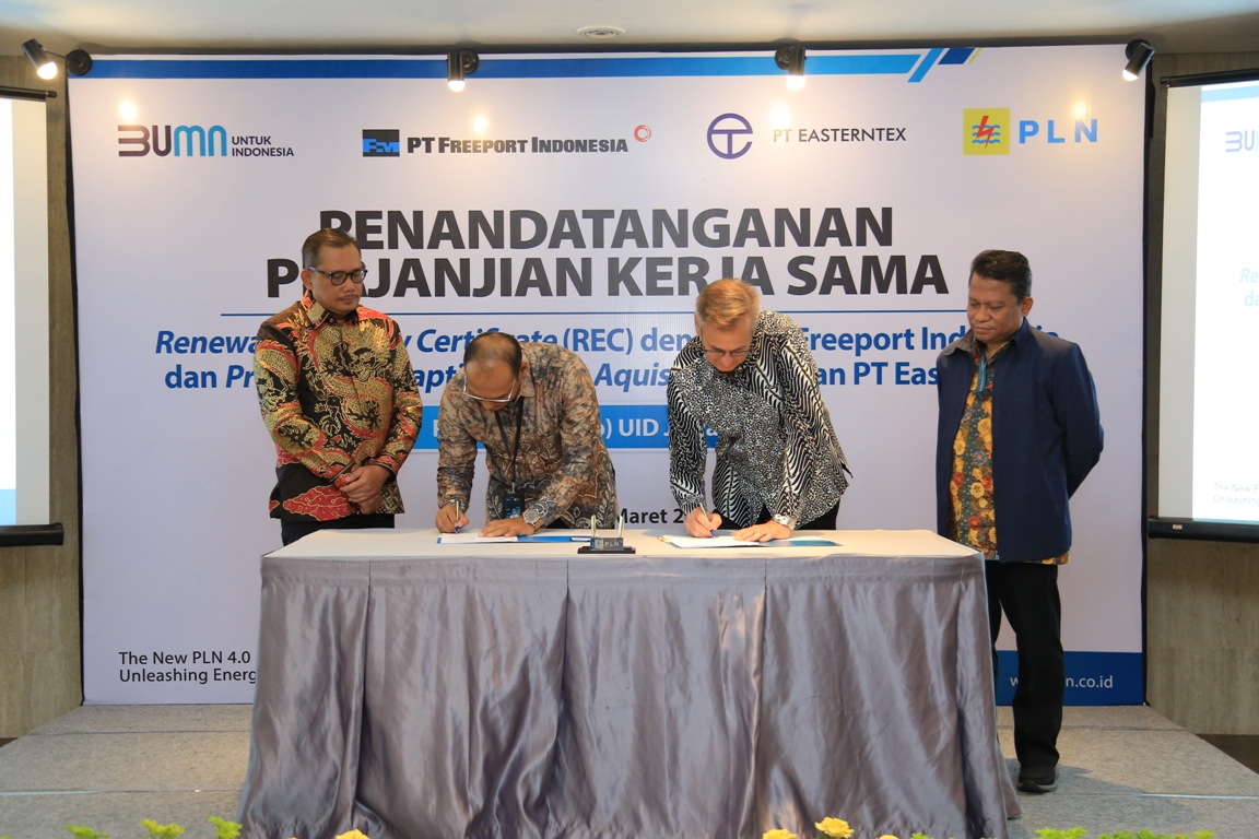PTFI-PLN Teken MoU Jual Beli Listrik Terbarukan Selama 2 Tahun