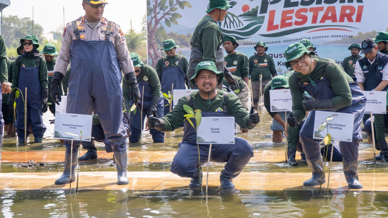 Tanam 10 Ribu Bibit Mangrove Tandai Kick Off Program Konservasi Mangrove Pesisir Lestari di Gresik